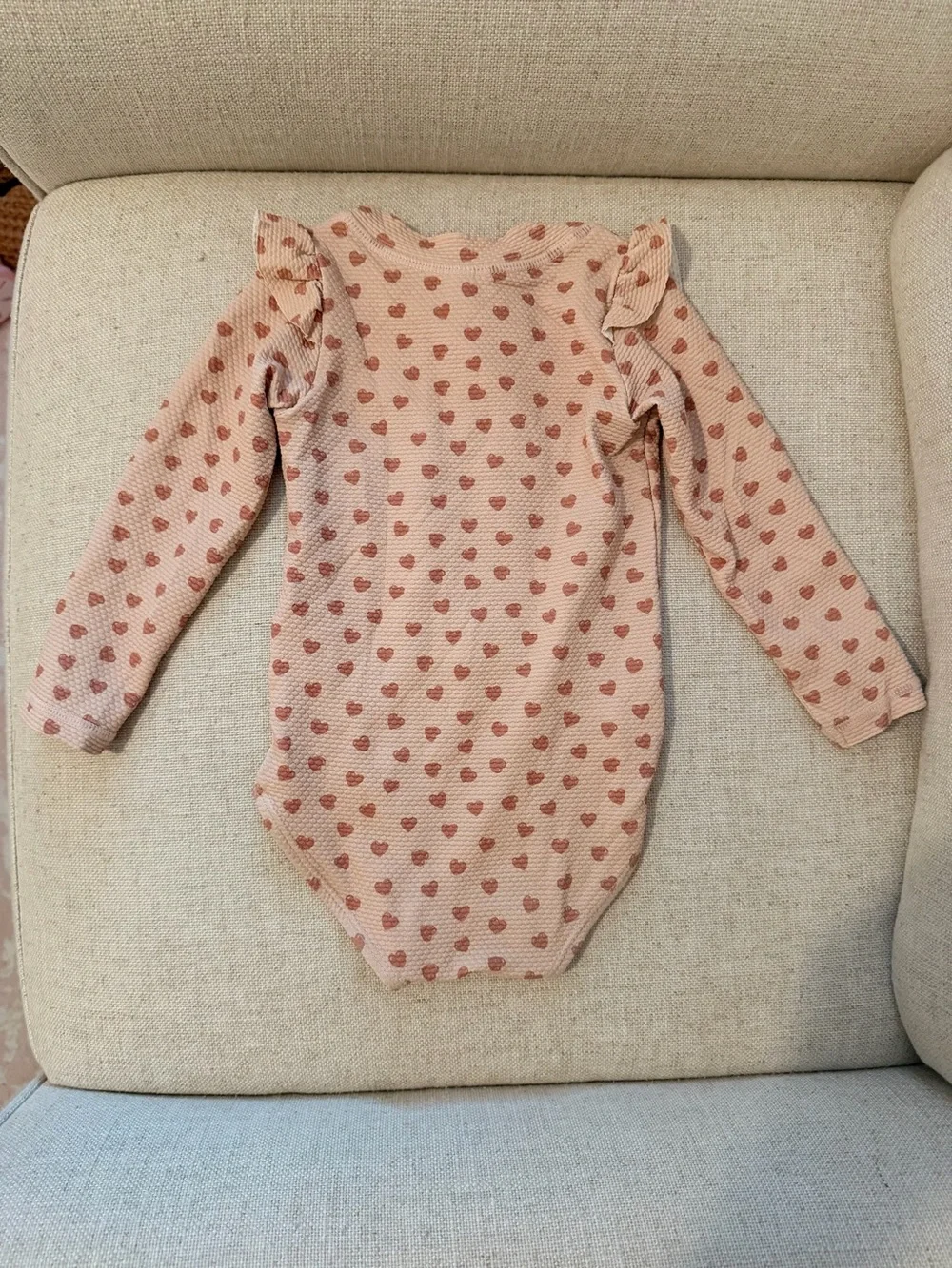 Quincy Mae Long-Sleeve Pink Heart One-Piece Swimsuit
